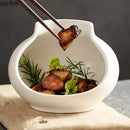Axyaa Vase-Shaped Ceramic Dessert Plate for Stylish Dining