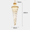 Axyaa Crystal Chandelier Stair Pendant Lamp - Modern Living Room Lighting