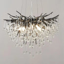 Axyaa Black Crystal Chandelier Water Drop Pendant Light LED