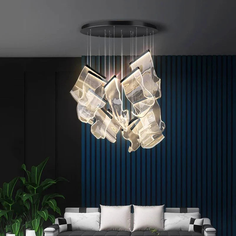 Axyaa Nordic Stair Chandelier Living Room Dining Pendant Ceiling Light