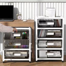 Axyaa 3-6 Tier Storage Cabinet, Large Capacity Organizer, Transparent Black for Living Room