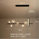 Axyaa Nordic Glass Pendant Light in Black Gold Metal for Parlor & Bedroom