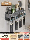 Axyaa 3-in-1 Bathroom Organizer: Toothbrush, Toothpaste, Electric Brush Holder Shelf Rack