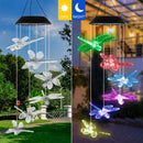 Axyaa Dragonfly Solar Wind Chimes - Outdoor Solar-Powered Lights, Unique Gift for Women