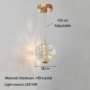 Axyaa Red Crystal Pendant Lamp: Nordic Design for Luxurious Living Room and Bedroom