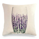 Axyaa Lavender Flowers Pillow Cover 45x45, Farmhouse Home Decor, Purple Decorative Throw Pillow