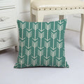 Blue Arrow Geometric Petal Linen Pillowcase by Axyaa