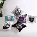 Axyaa Black Grey Skull Face Pillowcase for Halloween Living Room Decor