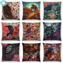 Axyaa Three Eyes Raven Steampunk Hummingbird Sofa Pillow Case Owl Cushion Cover