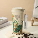 Axyaa 500ml Stainless Steel Vacuum Insulated Coffee Cup Straw Mug