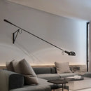 Axyaa Art Deco Swing Arm Wall Sconce - White/Black Retro Industrial Wall Light