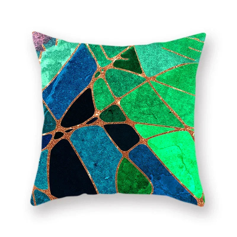 Abstract Geometric Print Polyester Pillowcase by Axyaa - Home Decor Sofa Chair Car Pillow Cover