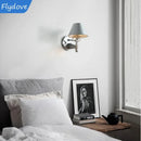 Axyaa Metal Straw Hat LED Wall Lamp with Rotatable Light, Bedroom Study Reading E27 Switch, Adjustable Lighting