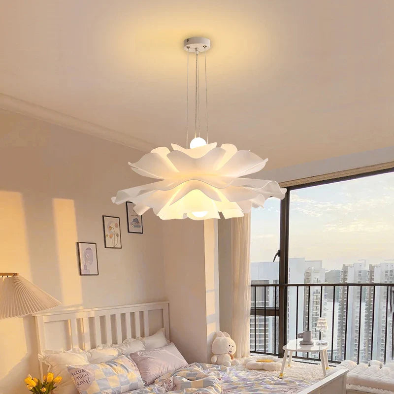 Axyaa Modern LED Petal Chandelier Ceiling Lamp for Bedroom, Study, and Cloakroom
