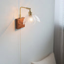 Axyaa Flower Design LED Wall Light Glass Brass Indoor Home Decor Lamp