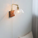 Axyaa Nordic LED Flower Wall Light - Glass Brass Indoor Decor