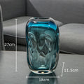 Axyaa Blue Bubble Glass Vase Hydroponic Flower Pot Modern Desk Decoration