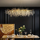 Axyaa Crystal Branch Pendant Lights with LED Luxury Gold Droplight Fixtures