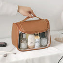 Axyaa Transparent Waterproof Travel Cosmetic Bag with Hook & Zipper