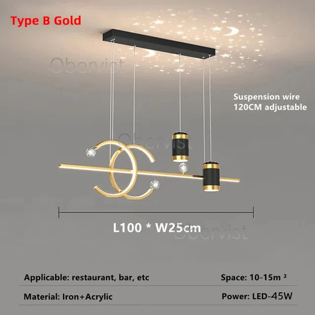 Axyaa Nordic LED Pendant Lights for Dining Table Kitchen Chandelier - Modern Minimalist Design