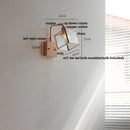 Axyaa Walnut LED Wall Lights Pull Chain Switch Sconce Cube Glass Rotatable Stair Lamp
