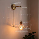 Axyaa Japanese Glass Wall Light Fixture for Corridor and Living Room