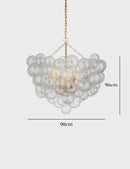 Axyaa Glass Bubble Chandelier: Modern Round Pendant Lamp for Living Room, Kitchen, Hotel.