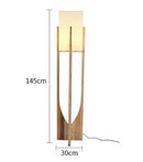 Axyaa Walnut Wood Fabric Floor Lamp for Living Room and Bedroom