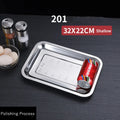 Axyaa Stainless Steel Food Storage Tray Rectangular Baking Pan for Kitchen and BBQ