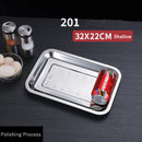 Axyaa Stainless Steel Food Storage Tray Rectangular Baking Pan for Kitchen and BBQ
