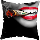 Axyaa Purple Diamond Lips Decor Pillow Cover for Home, Hotel, and Car Sofa Bed