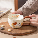 Axyaa Ceramic Breakfast Mug Set - Korean Style Drinkware for Coffee, Tea, and Oatmeal