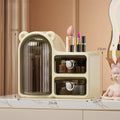 Axyaa Rotating Makeup Brush Holder with Drawer and Dustproof Lid