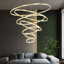 Axyaa High Ceiling Chandelier Staircase LED Circles Indoor Luxury House Lighting