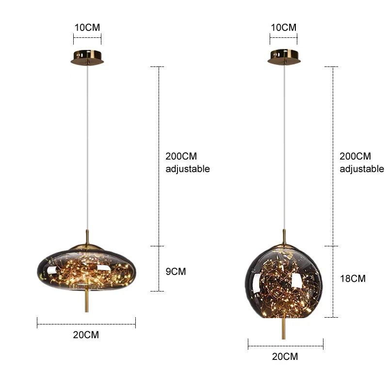 Axyaa Amber Glass Chandelier Lighting for Bedroom Dining Room Kitchen Decor