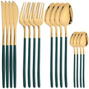 Axyaa Gold Stainless Steel Cutlery Set - 16 Piece Christmas Dinnerware Silverware Kit