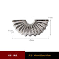 Axyaa Golden Shell Ceramic Vase Semicircle Conch Geometric Design Living Room Decoration