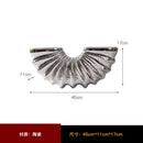 Axyaa Golden Shell Ceramic Vase Semicircle Conch Geometric Design Living Room Decoration