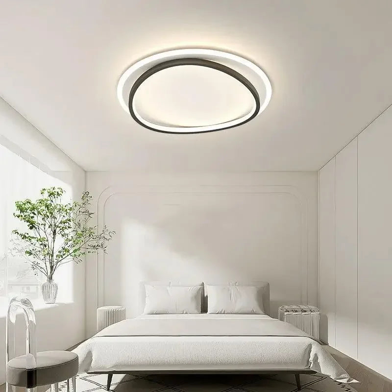 Axya Modern Black Gold LED Ceiling Chandelier for Home Decor