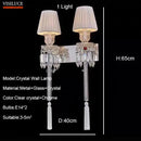 Axyaa Luxury Crystal Wall Lamp for European Villa Bedroom and Living Room