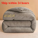 Axyaa Winter Quilt - Double-Sided Milk Fleece Embroidered Thickened Fleece Warm Quilt