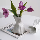Axyaa Cream Ceramic Vase for Dry Flowers - Minimalist Living Room Decor