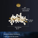 Axyaa White Grape Glass Pendant Lights for Dining Table Decor