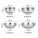 Axyaa Double-layer Stainless Steel Soup Bowl, Korean Noodle Rice Bowls Set