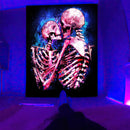 Axyaa Psychedelic Hippie Skull UV Reactive Wall Hanging for Individual Room Decor