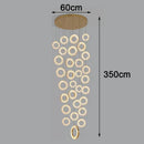 Axyaa Crystal Stair Chandelier: Modern LED Ceiling Light for Living Room
