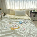 Axyaa Cartoon Embroidered Duvet Set: Breathable & Thin for Summer Comfort