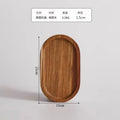 Axyaa Solid Wood Dessert Plate: Japanese-style Round Tray for Snacks, Fruits, and Treats