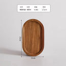 Axyaa Solid Wood Dessert Plate: Japanese-style Round Tray for Snacks, Fruits, and Treats