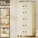 Axyaa 55cm Large Double-Door Storage Cabinet with Swivel Casters, 3-6 Tier for Home Organization